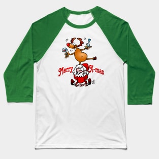 Merry X-mas from Santa Claus and his reindeer Baseball T-Shirt